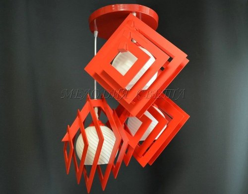 Люстра потолочная трехрожковая Мелодия Света Е27 40ВТ Красная картинка 